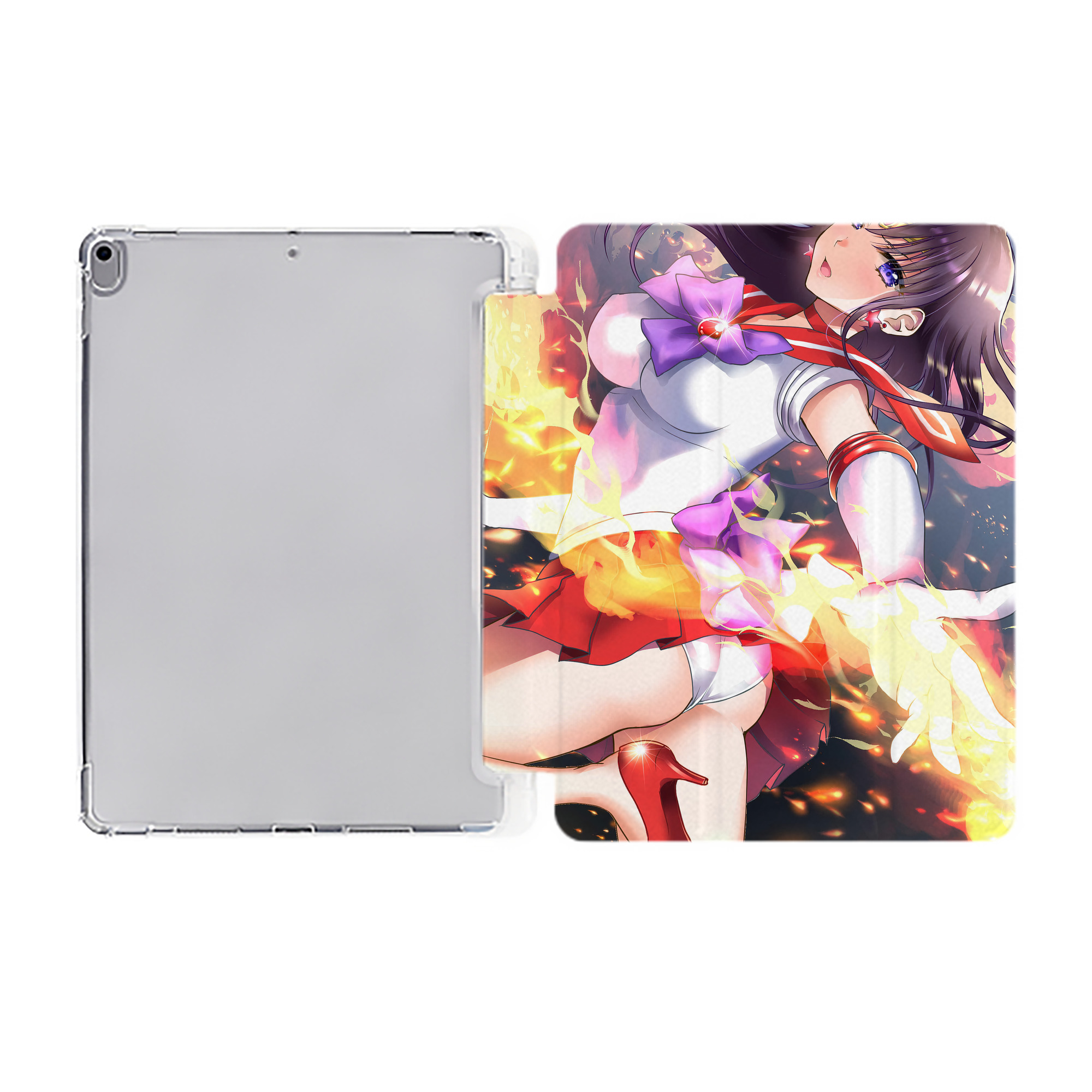 （画像用） 美少女戦士セーラームーン Sailor Moon IPad ケース ペン収納付き 三つ折りスタンド PUレザー×シリコン 対応機種9.5/10.5/10.9インチ